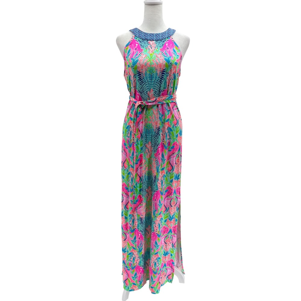Lilly Pulitzer‎ Monterrey Halter Maxi Dress Small Reflections Resort Vacation